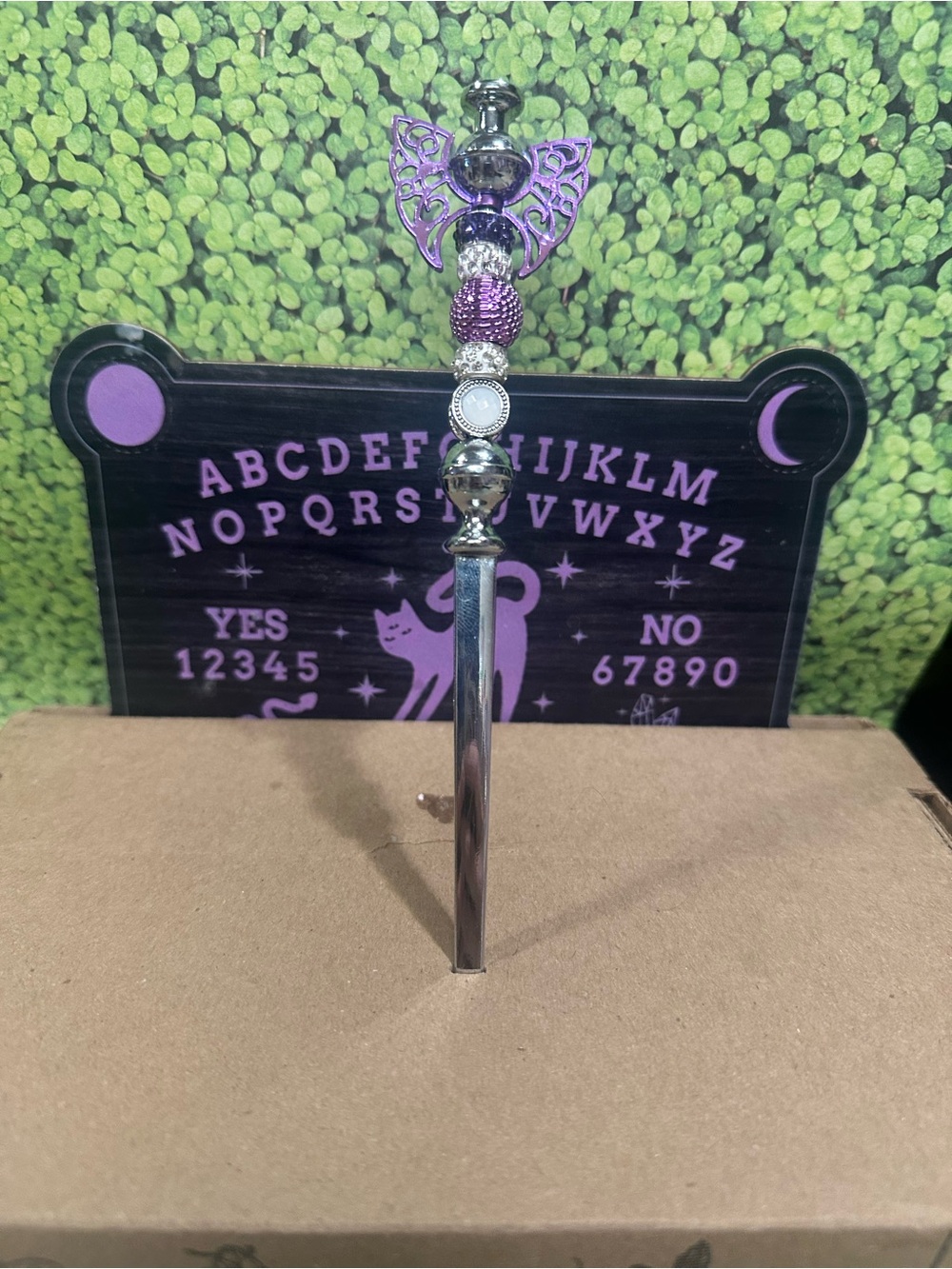 Handmade Purple Wing Letter Opener & Candle Scribe – Beaded Desk Tool